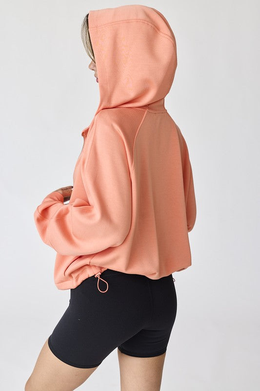 Coral Emma Oversized Full-Zip Hoodie