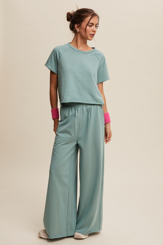 Sage Tee & Wide Leg Pants Set