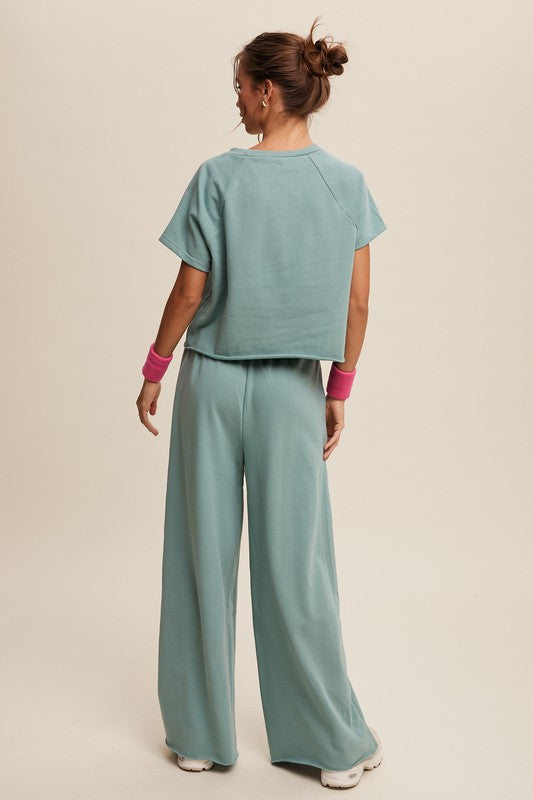 Sage Tee & Wide Leg Pants Set