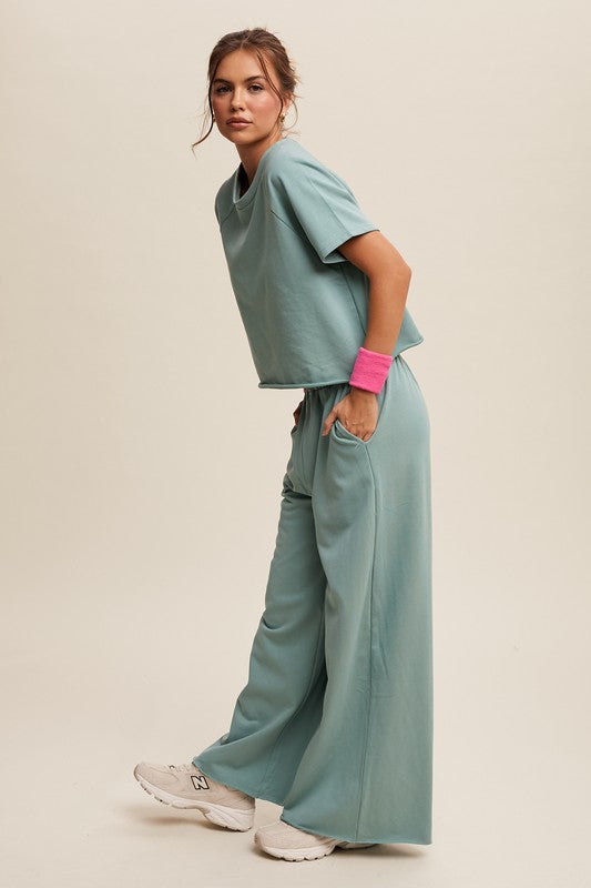 Sage Tee & Wide Leg Pants Set