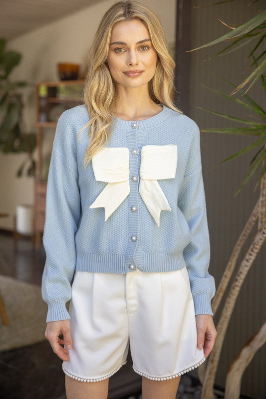 Blue Bow Sweater