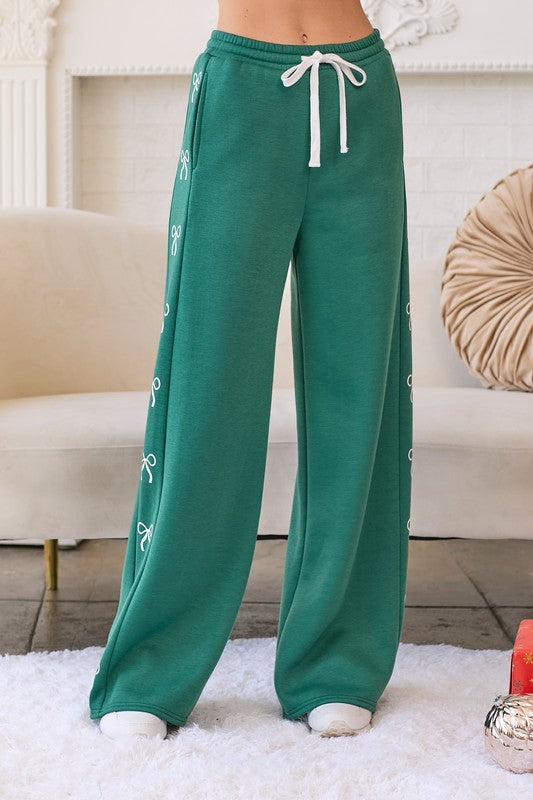 Green Bow Sweatpants