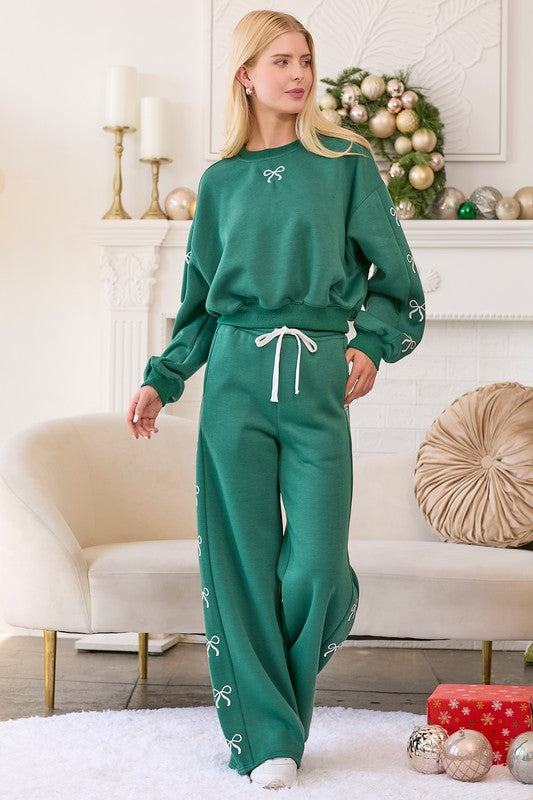 Green Bow Sweatpants