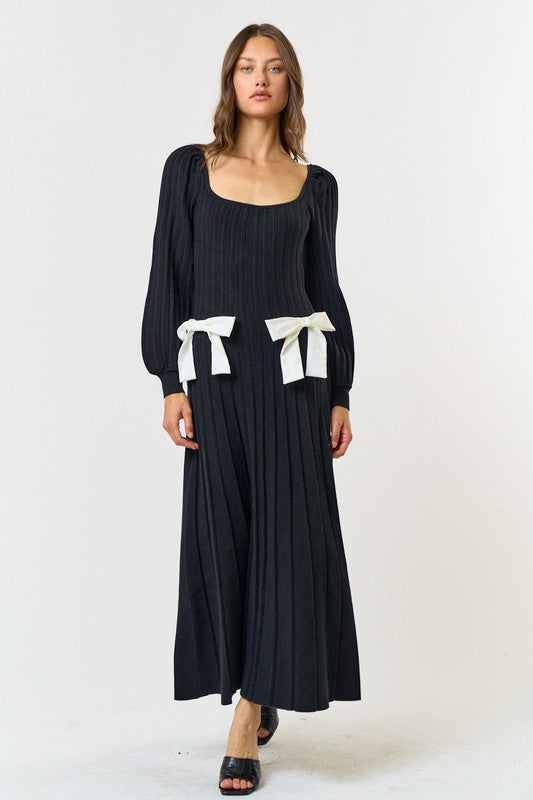 Bow Front Sweater Maxi Dress