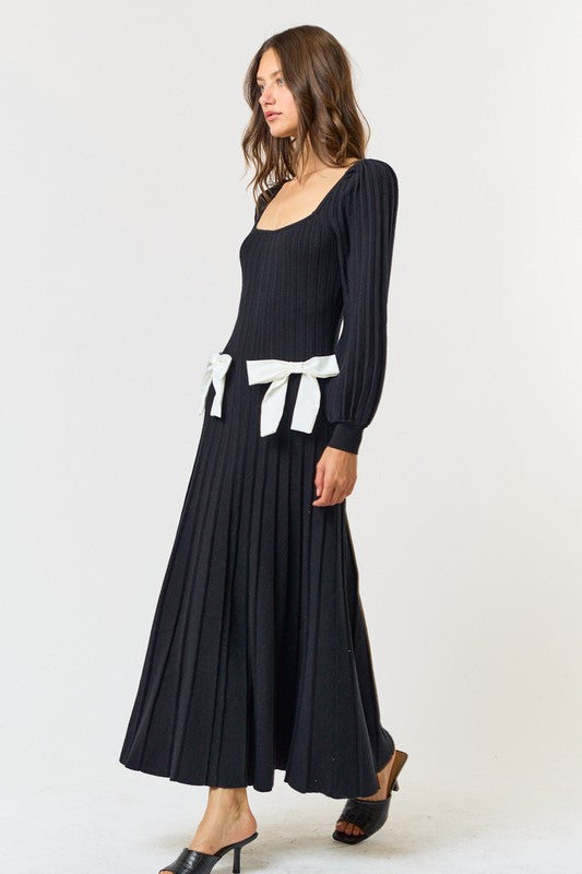 Bow Front Sweater Maxi Dress