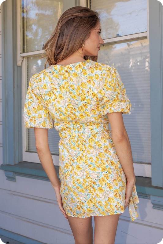 Yellow Ruched Dress