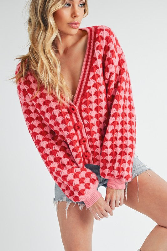 Pink & Red Cardigan