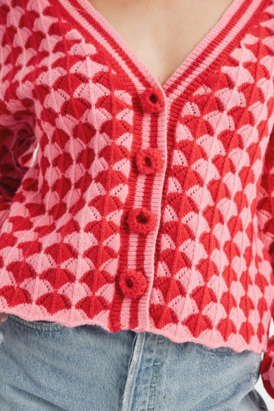 Pink & Red Cardigan