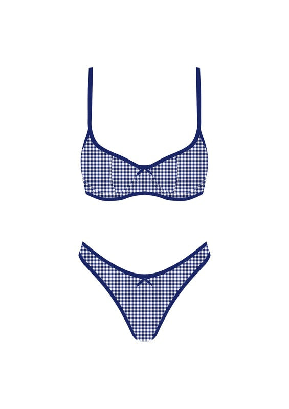 Blue Checker Bikini Set