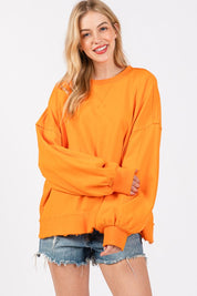 Orange Heart Patch Sweatshirt