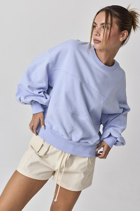 Blue Aubrey Washed Oversized Top