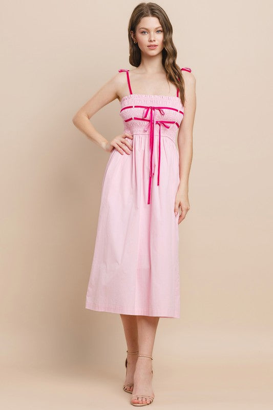 Pink Bow Maxi Dress