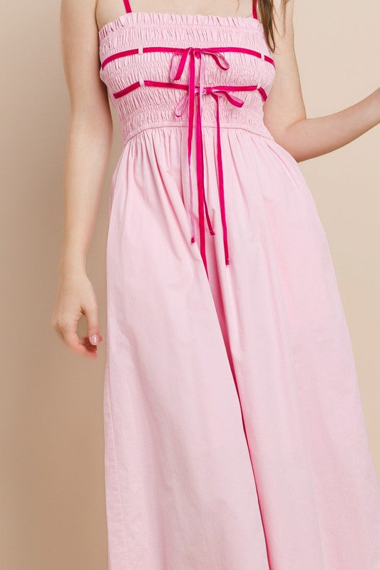 Pink Bow Maxi Dress