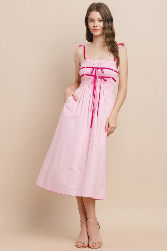 Pink Bow Maxi Dress