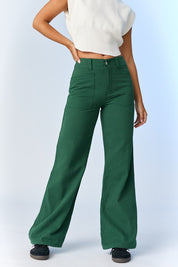Hunter Green Wide Leg Pant