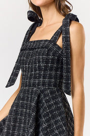 Black & White Tweed Mini Dress