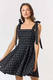 Black & White Tweed Mini Dress