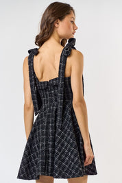 Black & White Tweed Mini Dress