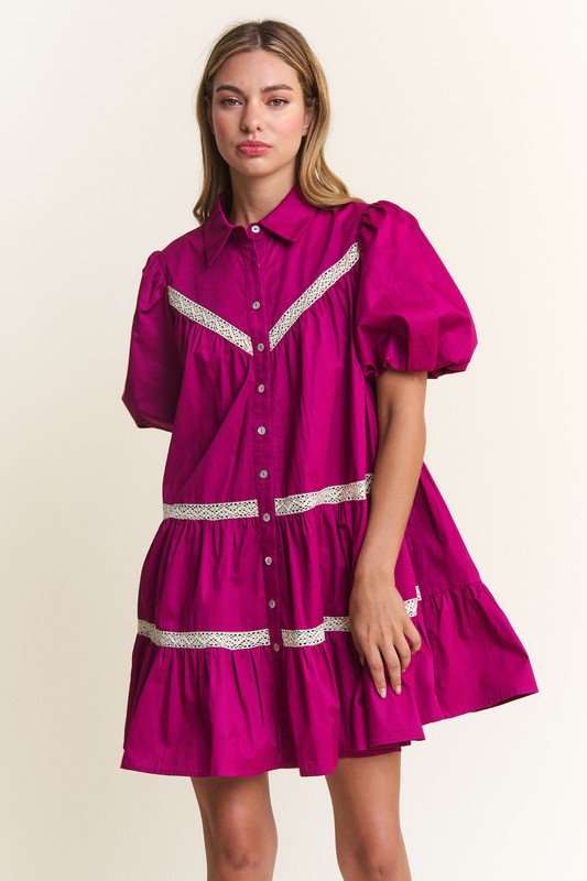 Magenta Babydoll Dress