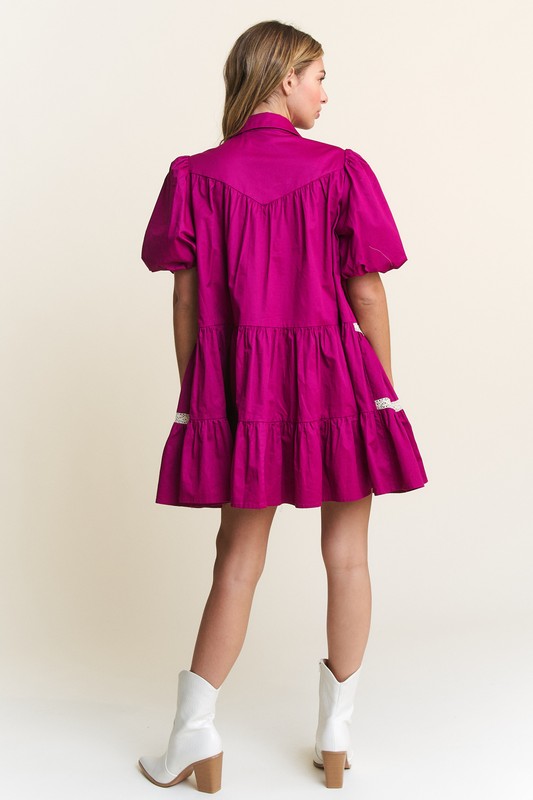 Magenta Baby Doll Dress