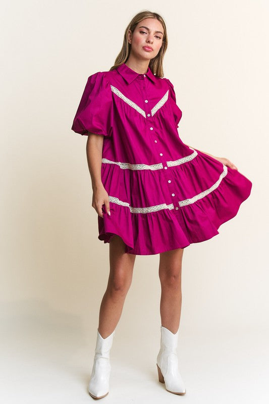 Magenta Baby Doll Dress