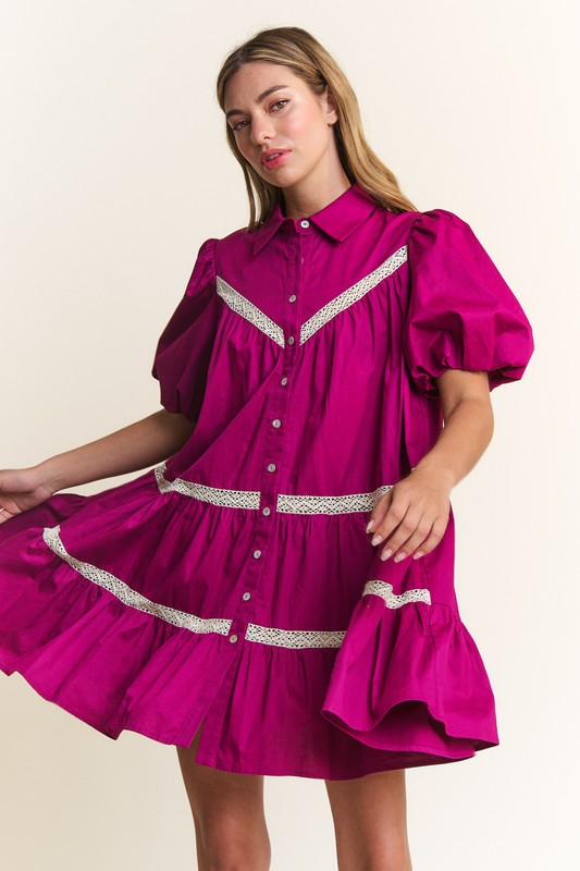 Magenta Babydoll Dress