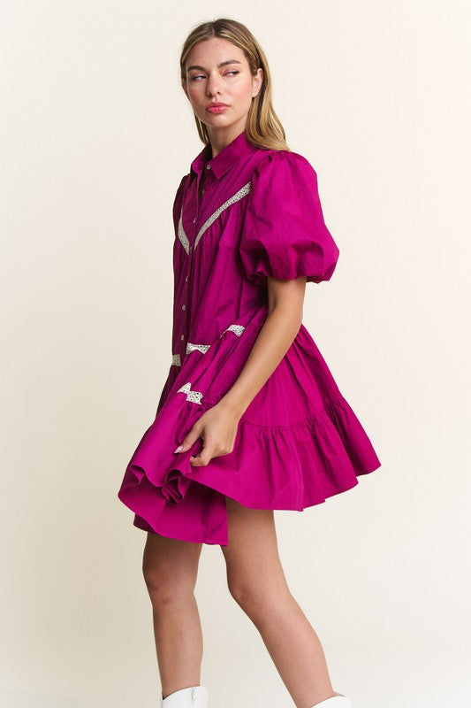 Magenta Babydoll Dress