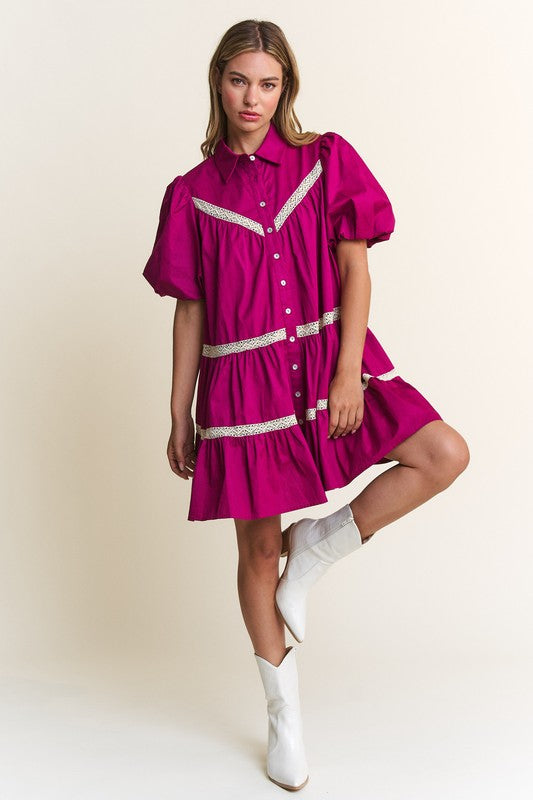 Magenta Babydoll Dress