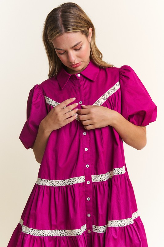 Magenta Babydoll Dress