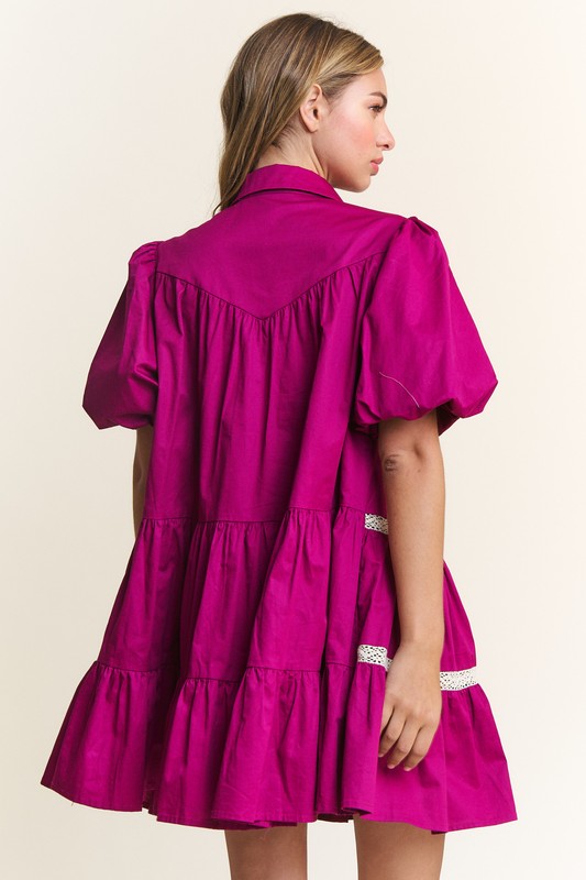 Magenta Babydoll Dress