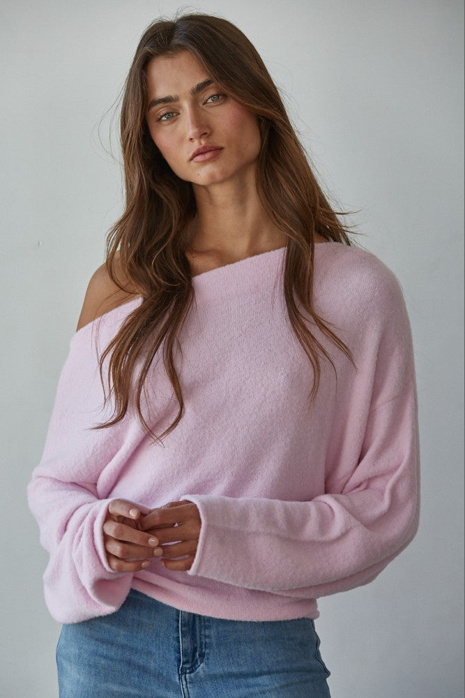 Oversized Pink Knit Sweater