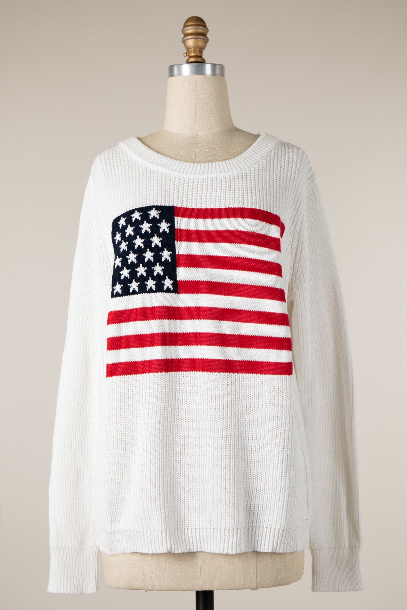 White Flag Knit Sweater