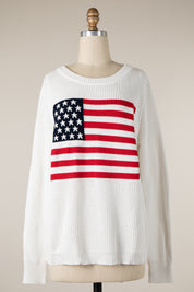 White Flag Knit Sweater