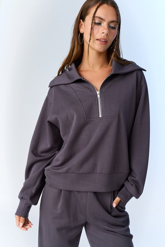 Charcoal Half Zip Pullover/Pants Set