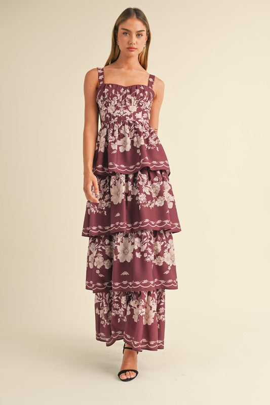 Wine Floral Maxi