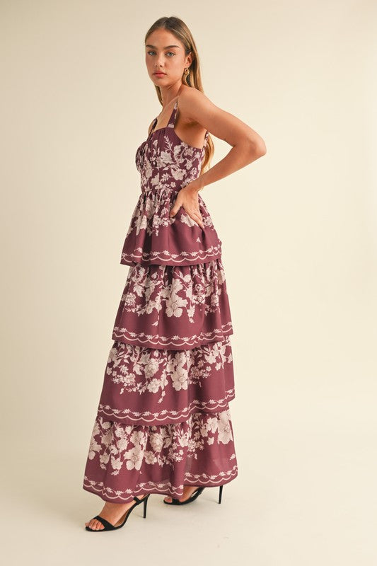 Wine Floral Maxi