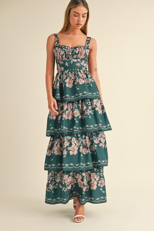 Green Floral Maxi