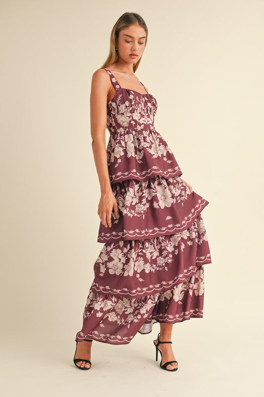 Wine Floral Maxi