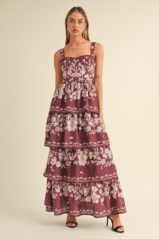 Wine Floral Maxi