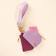 Two Toned Purple Wristlet Pouch Duo