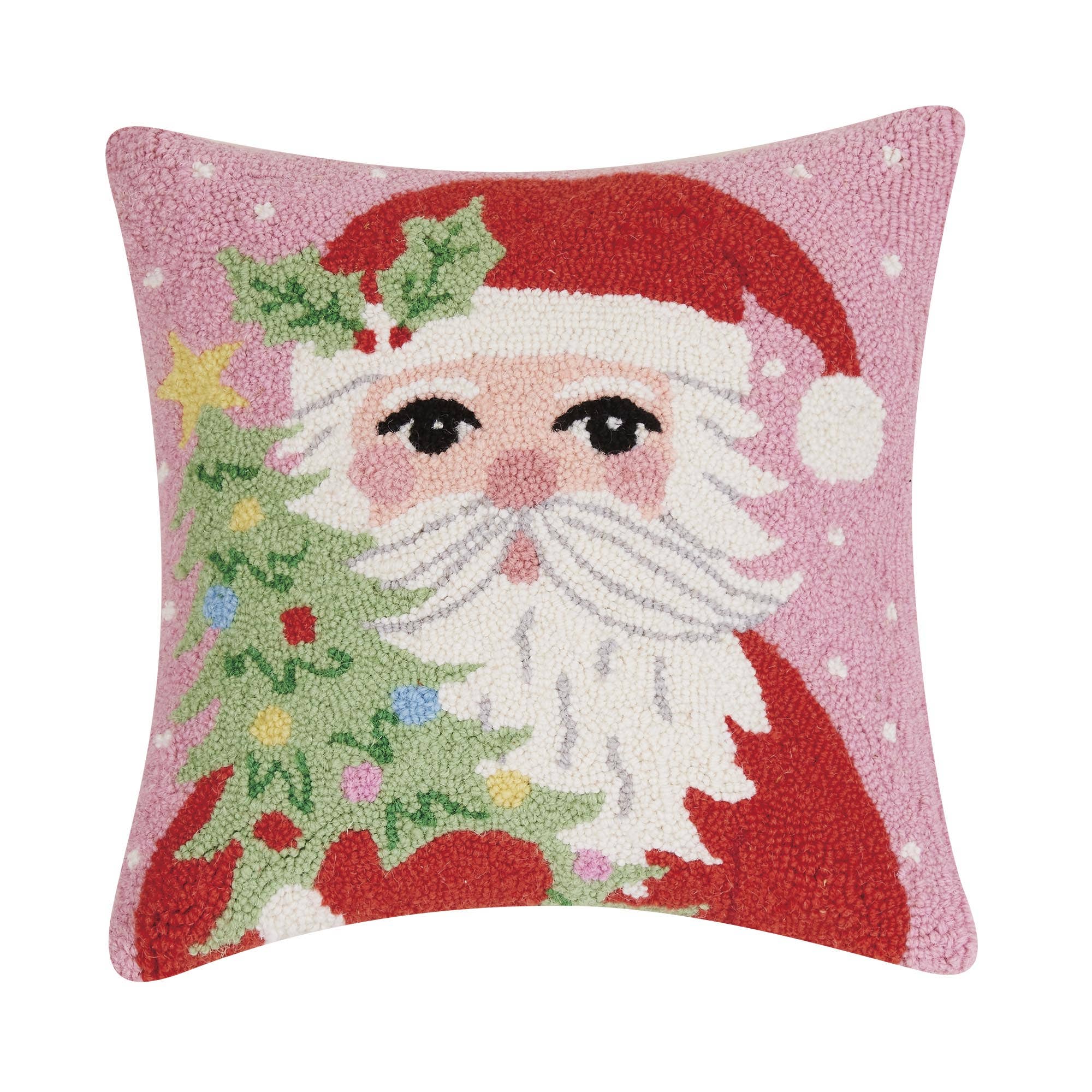 SANTA HOLDING TREE HOOK PILLOW