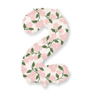 Pink Hydrangea Numbered Foil Balloon