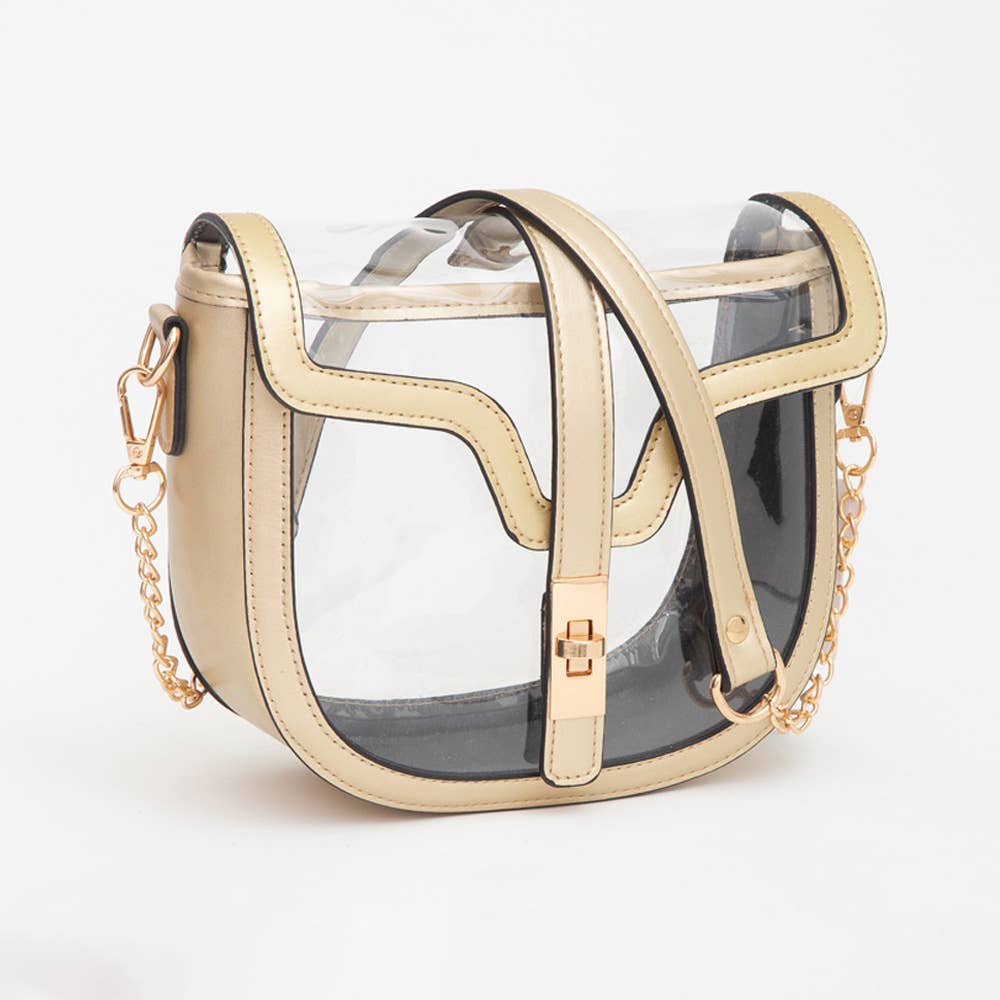 Clear Transparent Saddle Bag
: Black