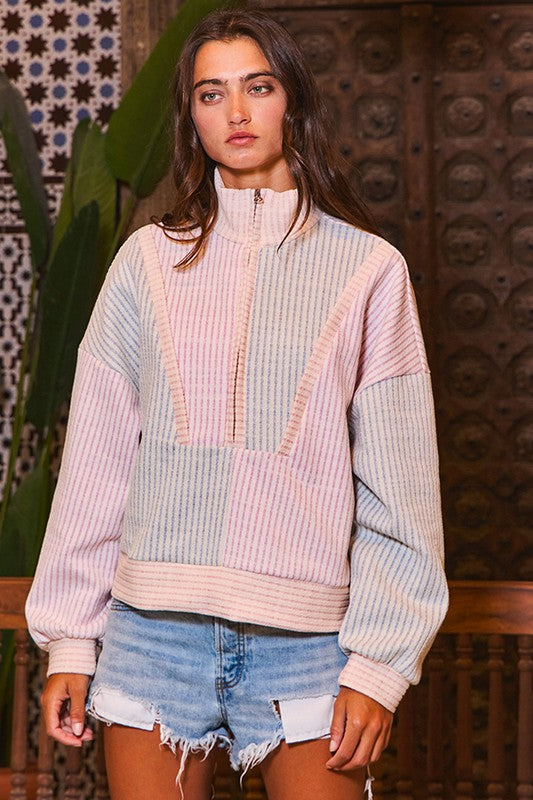 Funnel Neck Pastel Sweatshirt