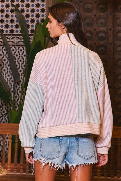 Funnel Neck Pastel Sweatshirt