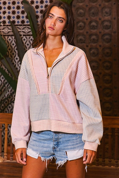 Funnel Neck Pastel Sweatshirt