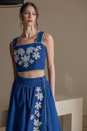 Blue Embroidered Set