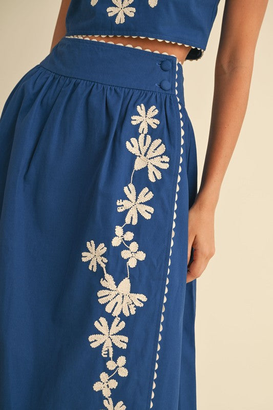 Blue Embroidered Set