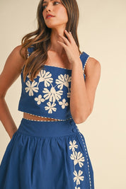 Blue Embroidered Set