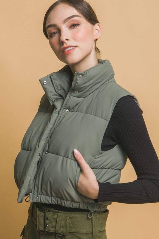 Olive Puffer Vest